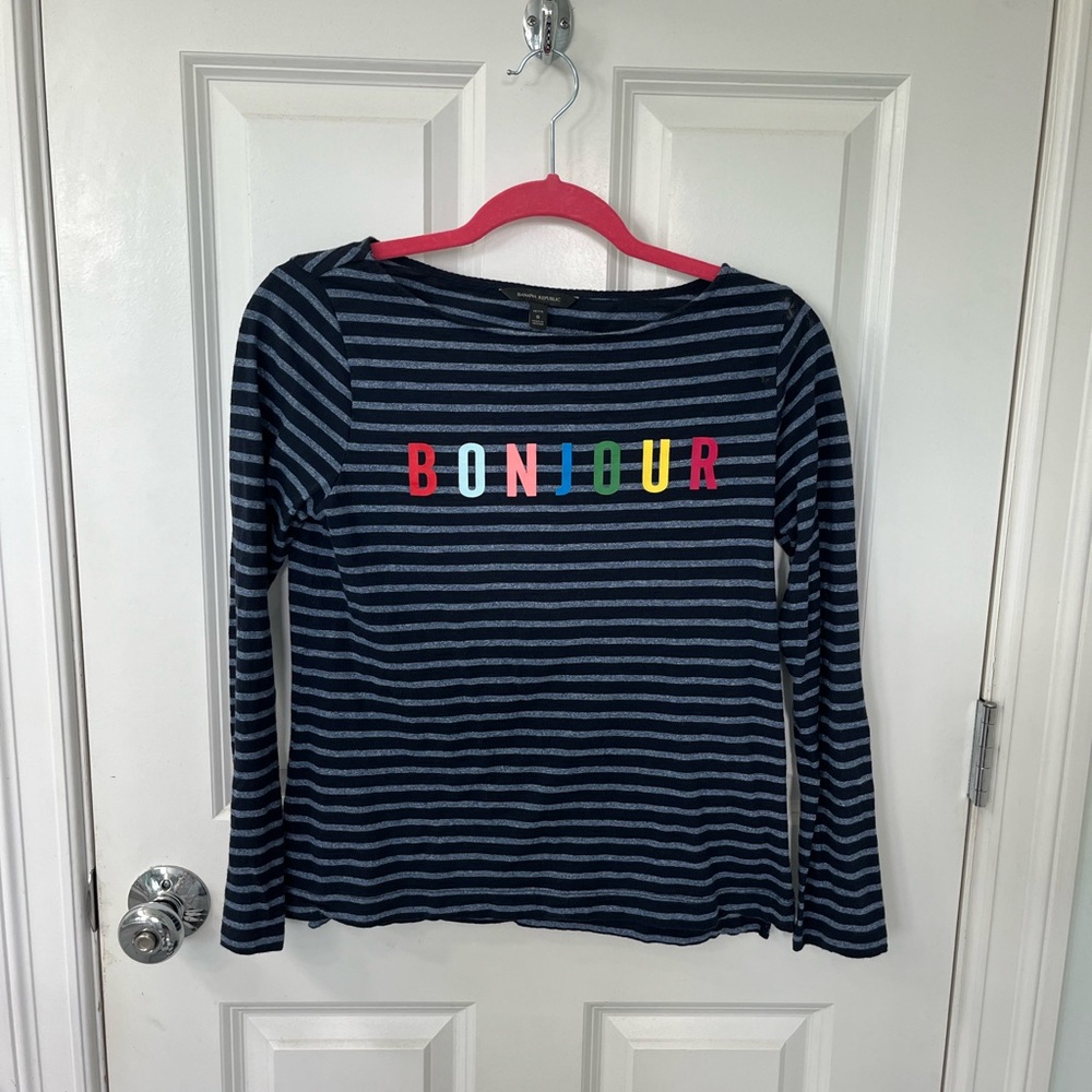 🔴 Banana republic striped shirt womens small bonjour